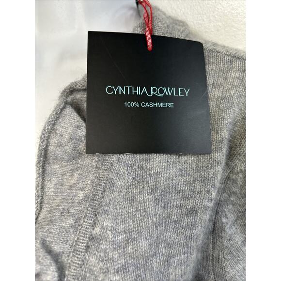 Cynthia Rowley Gray Cashmere Ruffled Open Cardigan Sweater L Crop L/S Fairy - Picture 3 of 8